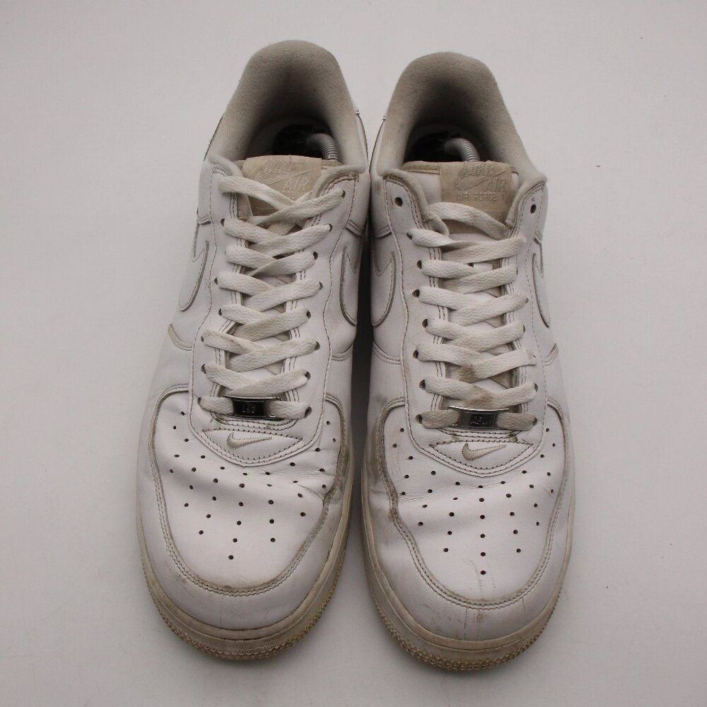 Nike Air Force 1 x Supreme Low Box Logo Men's Size 12 White Leather Sneaker - Picture 2 of 13